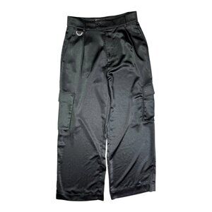 LNA Clothing Size Small Satin Cargo Pants Wide Leg Black